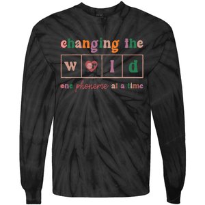 Changing The World One Phoneme At A Time Phonics Teacher Tie-Dye Long Sleeve Shirt