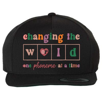 Changing The World One Phoneme At A Time Phonics Teacher Wool Snapback Cap