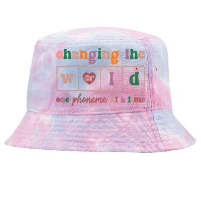 Changing The World One Phoneme At A Time Phonics Teacher Tie-Dyed Bucket Hat