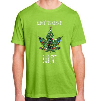 Christmas Tree Weed Leaf Pot Marijuana Thc Gift Adult ChromaSoft Performance T-Shirt