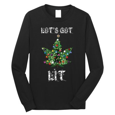 Christmas Tree Weed Leaf Pot Marijuana Thc Gift Long Sleeve Shirt