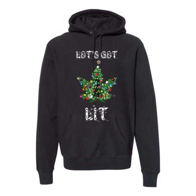 Christmas Tree Weed Leaf Pot Marijuana Thc Gift Premium Hoodie