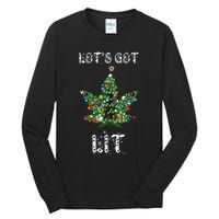 Christmas Tree Weed Leaf Pot Marijuana Thc Gift Tall Long Sleeve T-Shirt