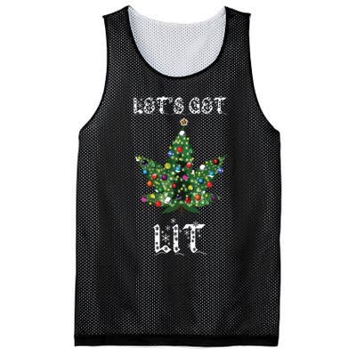 Christmas Tree Weed Leaf Pot Marijuana Thc Gift Mesh Reversible Basketball Jersey Tank