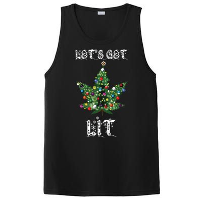 Christmas Tree Weed Leaf Pot Marijuana Thc Gift PosiCharge Competitor Tank