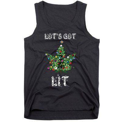 Christmas Tree Weed Leaf Pot Marijuana Thc Gift Tank Top