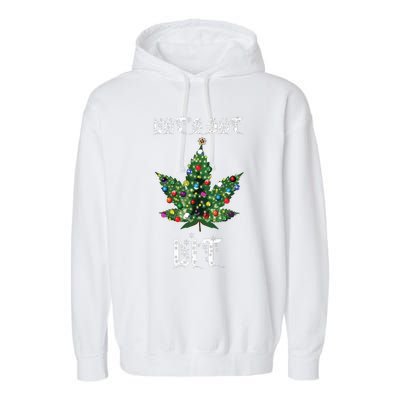 Christmas Tree Weed Leaf Pot Marijuana Thc Gift Garment-Dyed Fleece Hoodie