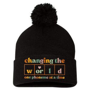 Changing The World One Phoneme At A Time Pom Pom 12in Knit Beanie