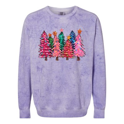 Christmas Tree With Led Light Pine Tree Xmas Light Camping  Colorblast Crewneck Sweatshirt