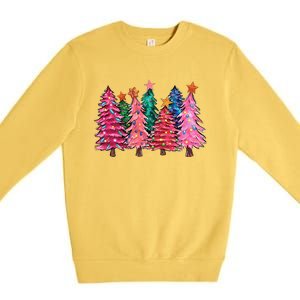 Christmas Tree With Led Light Pine Tree Xmas Light Camping  Premium Crewneck Sweatshirt