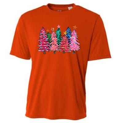 Christmas Tree With Led Light Pine Tree Xmas Light Camping  Cooling Performance Crew T-Shirt