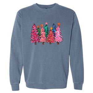 Christmas Tree With Led Light Pine Tree Xmas Light Camping  Garment-Dyed Sweatshirt