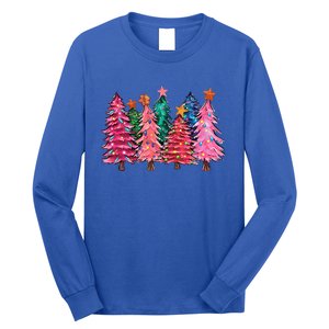 Christmas Tree With Led Light Pine Tree Xmas Light Camping  Long Sleeve Shirt