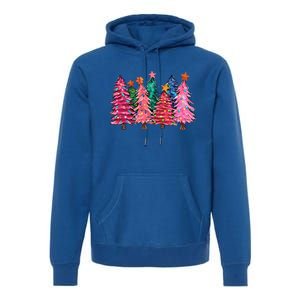 Christmas Tree With Led Light Pine Tree Xmas Light Camping  Premium Hoodie