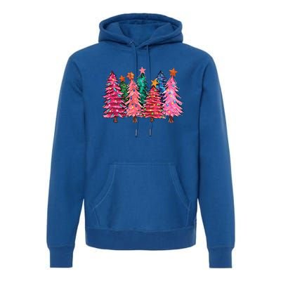 Christmas Tree With Led Light Pine Tree Xmas Light Camping  Premium Hoodie