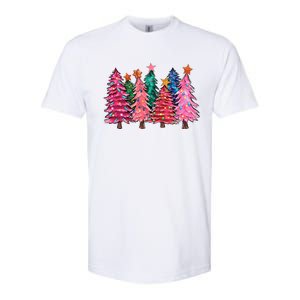 Christmas Tree With Led Light Pine Tree Xmas Light Camping  Softstyle CVC T-Shirt