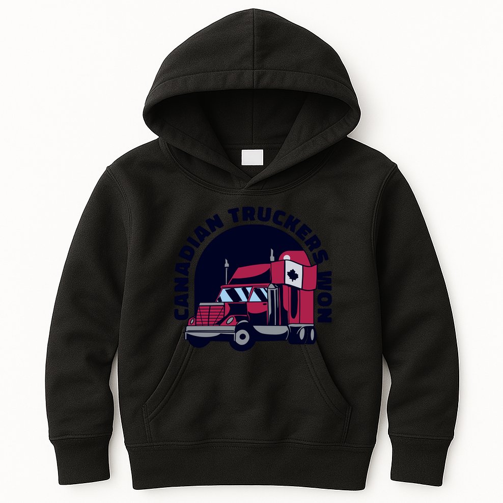 Canadian Truckers Won Freedom Convoy Kids Hoodie