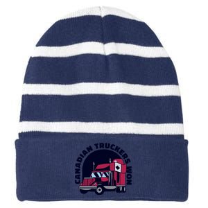 Canadian Truckers Won Freedom Convoy Striped Beanie with Solid Band