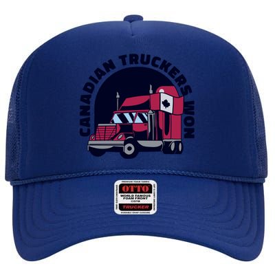 Canadian Truckers Won Freedom Convoy High Crown Mesh Back Trucker Hat