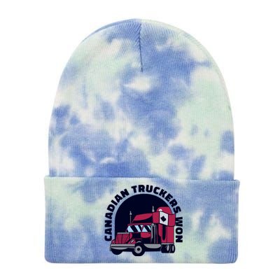 Canadian Truckers Won Freedom Convoy Tie Dye 12in Knit Beanie