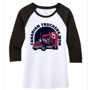 Canadian Truckers Won Freedom Convoy Women's Tri-Blend 3/4-Sleeve Raglan Shirt