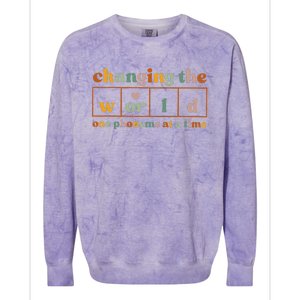 Changing The World One Phoneme At A Time Dyslexia Teacher Colorblast Crewneck Sweatshirt