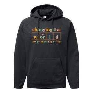 Changing The World One Phoneme At A Time Dyslexia Teacher Performance Fleece Hoodie