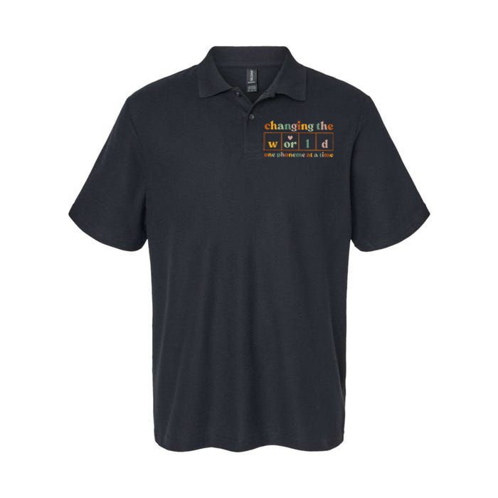 Changing The World One Phoneme At A Time Dyslexia Teacher Softstyle Adult Sport Polo