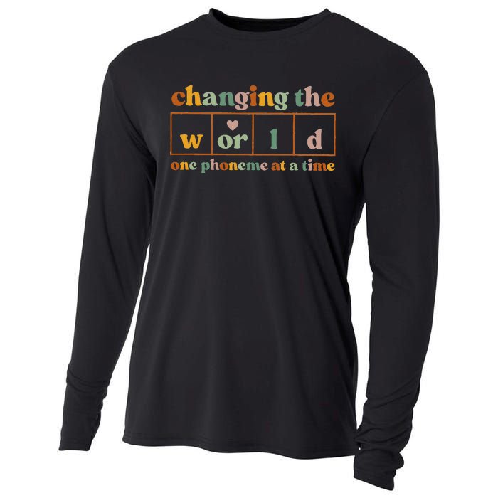 Changing The World One Phoneme At A Time Dyslexia Teacher Cooling Performance Long Sleeve Crew