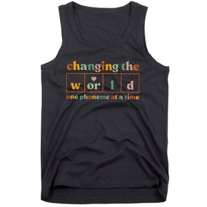 Changing The World One Phoneme At A Time Dyslexia Teacher Tank Top