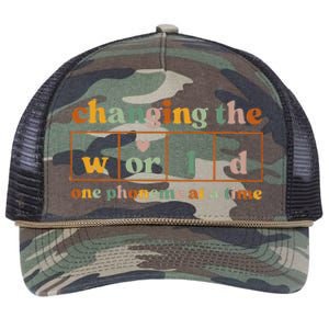 Changing The World One Phoneme At A Time Dyslexia Teacher Retro Rope Trucker Hat Cap