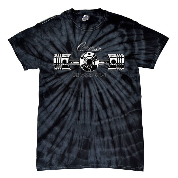 Corvair The World Is Flat Piston And Rods Tie-Dye T-Shirt