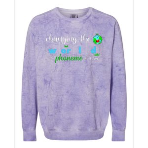 Changing The World One Phoneme At A Time Teacher Colorblast Crewneck Sweatshirt