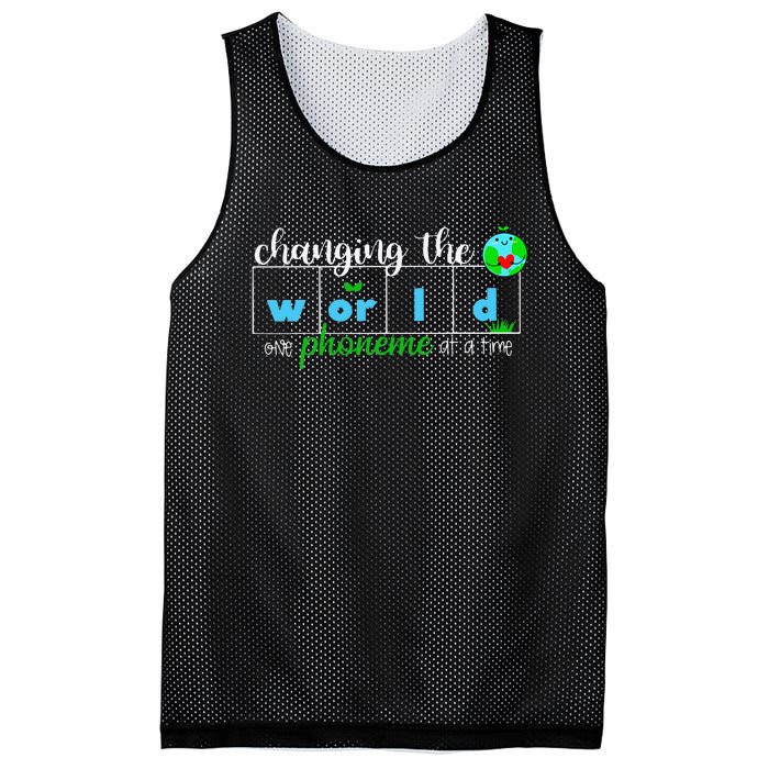 Changing The World One Phoneme At A Time Teacher Mesh Reversible Basketball Jersey Tank