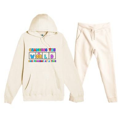 Changing The World One Phoneme At A Time Premium Hooded Sweatsuit Set