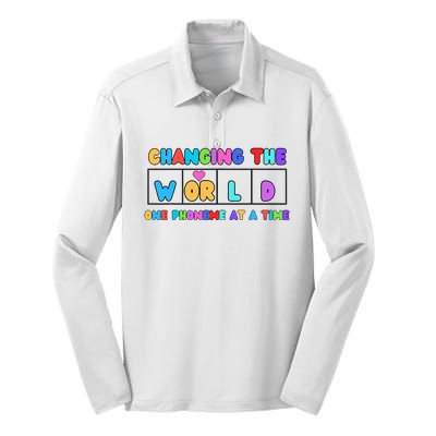 Changing The World One Phoneme At A Time Silk Touch Performance Long Sleeve Polo