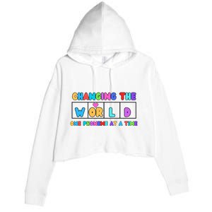 Changing The World One Phoneme At A Time Crop Fleece Hoodie