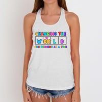 Changing The World One Phoneme At A Time Women's Knotted Racerback Tank