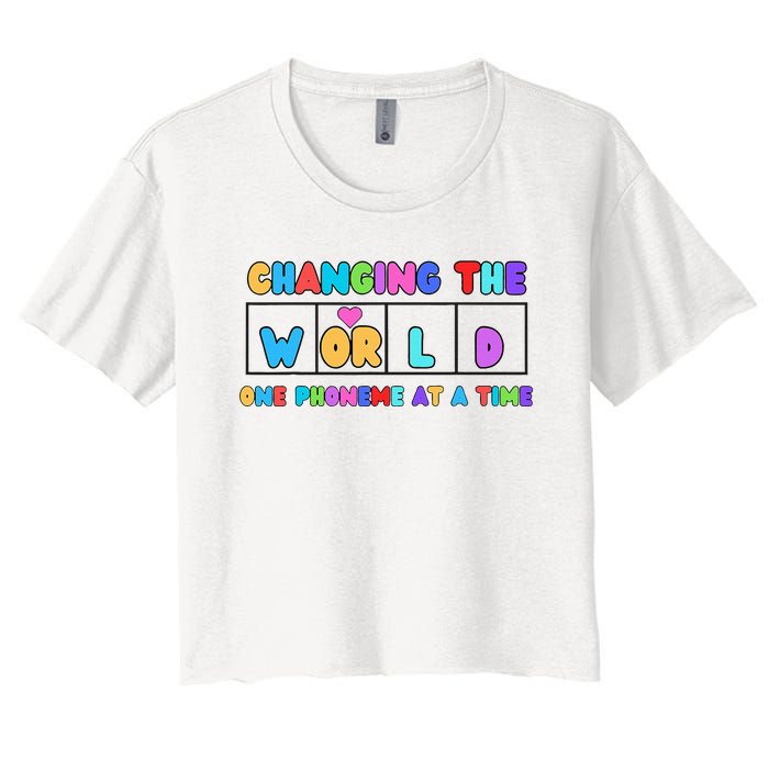 Changing The World One Phoneme At A Time Women's Crop Top Tee