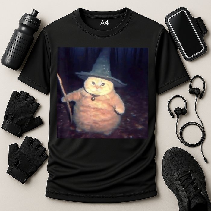 Cheeseball The Wizard Cat Meme Cooling Performance Crew T-Shirt