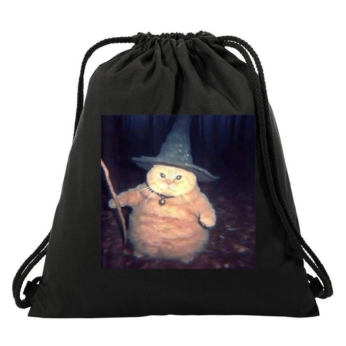 Cheeseball The Wizard Cat Meme Drawstring Bag