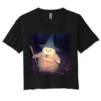 Cheeseball The Wizard Cat Meme Women's Crop Top Tee