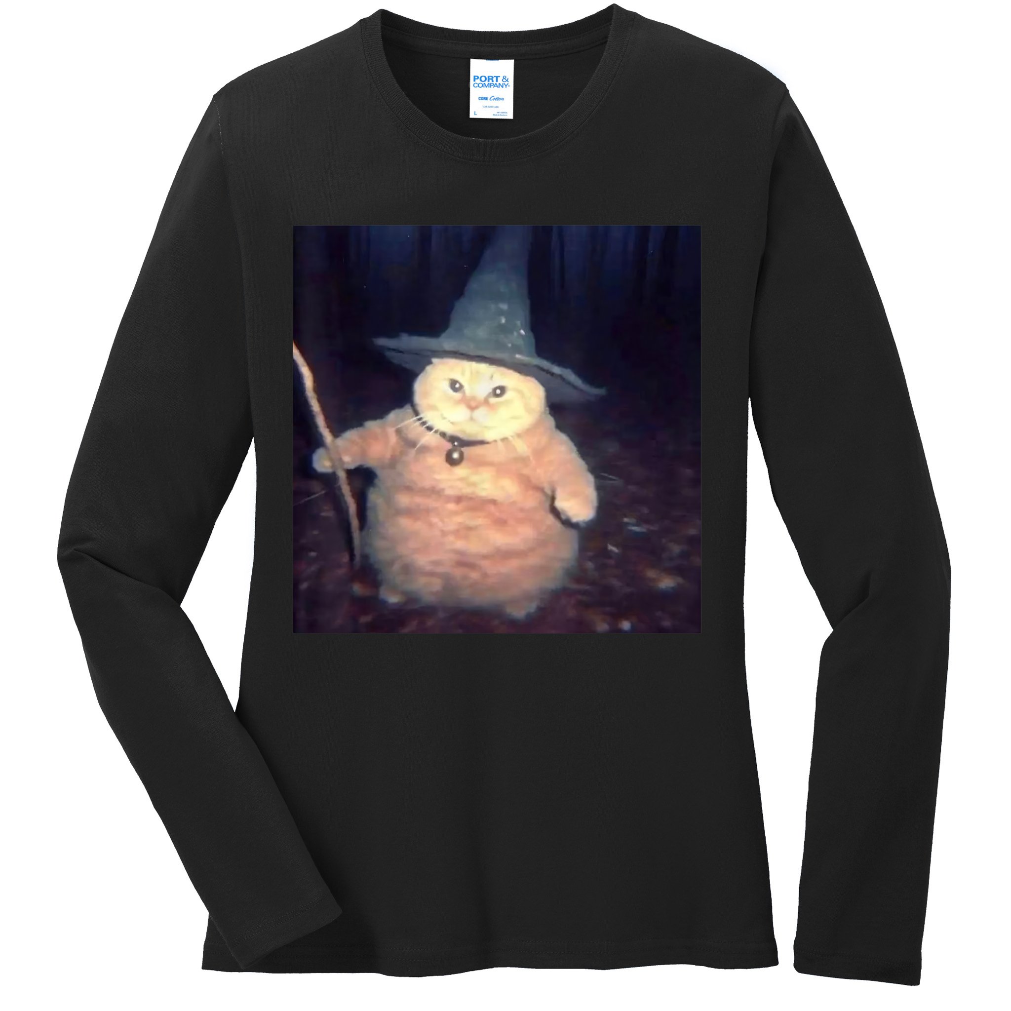 Cheeseball The Wizard Cat Meme Ladies Long Sleeve Shirt