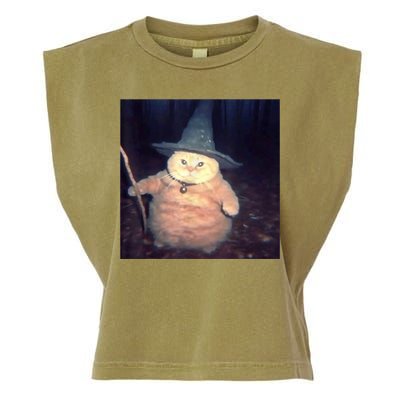 Cheeseball The Wizard Cat Meme Garment-Dyed Women's Muscle Tee