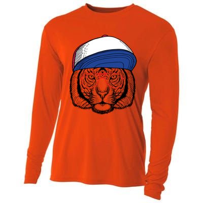 Cute Tiger With Glasses Meaningful Gift Cooling Performance Long Sleeve Crew