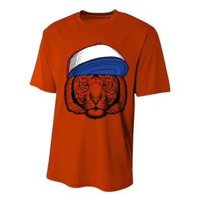 Cute Tiger With Glasses Meaningful Gift Performance Sprint T-Shirt