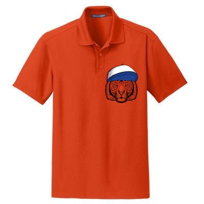 Cute Tiger With Glasses Meaningful Gift Dry Zone Grid Polo