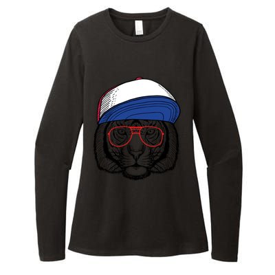 Cute Tiger With Glasses Meaningful Gift Womens CVC Long Sleeve Shirt