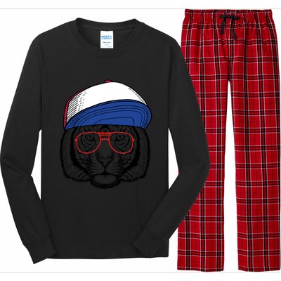 Cute Tiger With Glasses Meaningful Gift Long Sleeve Pajama Set