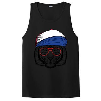 Cute Tiger With Glasses Meaningful Gift PosiCharge Competitor Tank